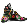 Tropical Flower Themed Design Print Pattern Mesh Knit Sneakers Shoes