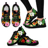 Tropical Flower Themed Design Print Pattern Women Sneakers Shoes