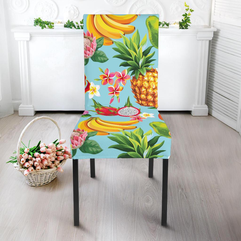 Tropical Fruits Pattern Print Design TF01 Dining Chair Slipcover-JORJUNE.COM