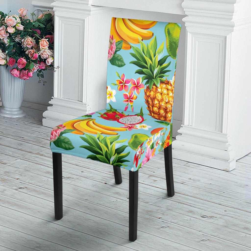 Tropical Fruits Pattern Print Design TF01 Dining Chair Slipcover-JORJUNE.COM