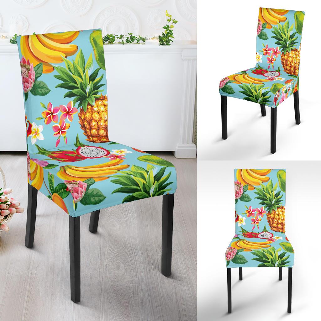 Tropical Fruits Pattern Print Design TF01 Dining Chair Slipcover-JORJUNE.COM