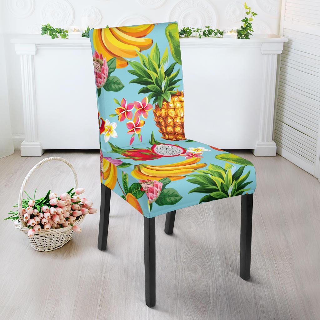 Tropical Fruits Pattern Print Design TF01 Dining Chair Slipcover-JORJUNE.COM