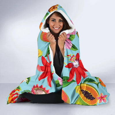 Tropical Fruits Pattern Print Design TF01 Hooded Blanket-JORJUNE.COM