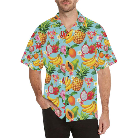 Tropical Fruits Pattern Print Design TF01 Men Hawaiian Shirt-JorJune