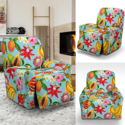 Tropical Fruits Pattern Print Design TF01 Recliner Slipcover-JORJUNE.COM