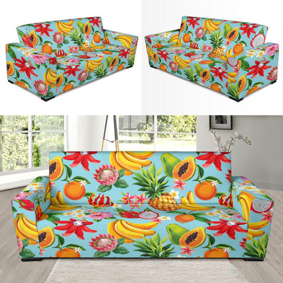 Tropical Fruits Pattern Print Design TF01 Sofa Slipcover-JORJUNE.COM