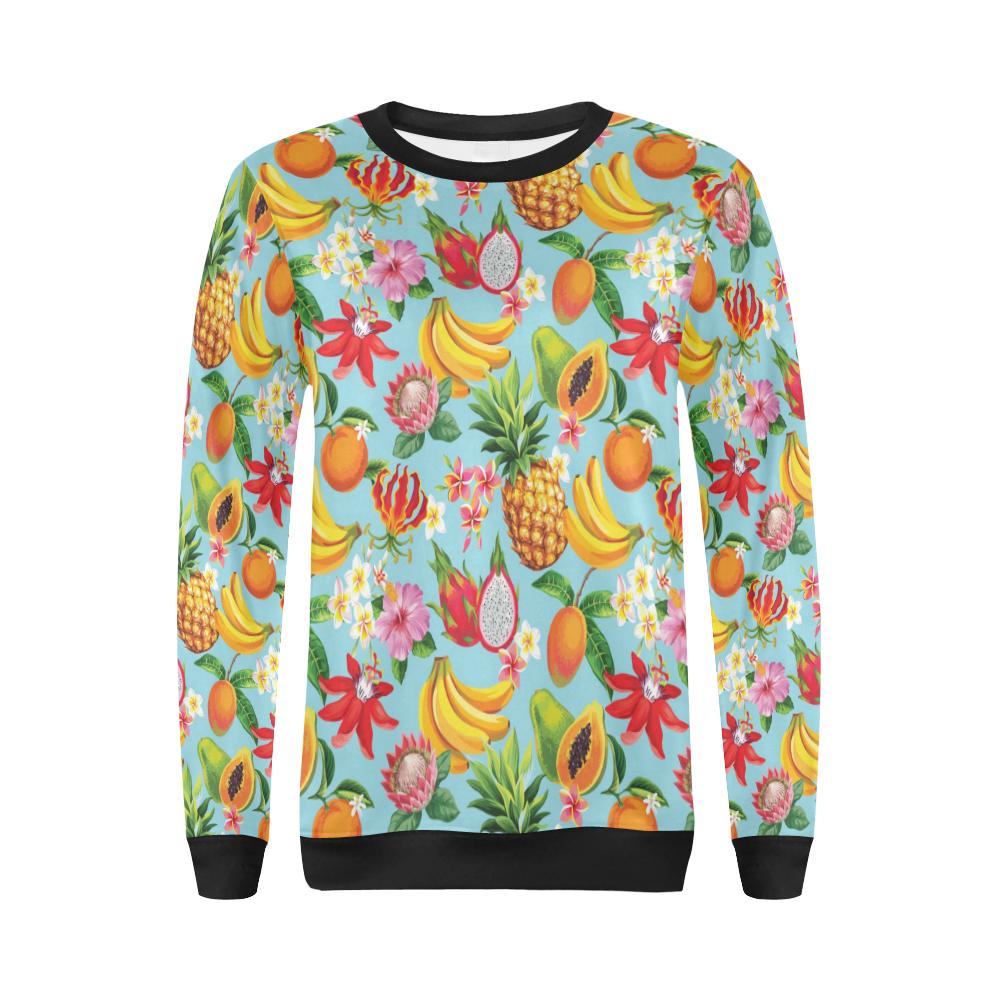 Tropical Fruits Pattern Print Design TF01 Women Long Sleeve Sweatshirt-JorJune