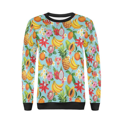 Tropical Fruits Pattern Print Design TF01 Women Long Sleeve Sweatshirt-JorJune
