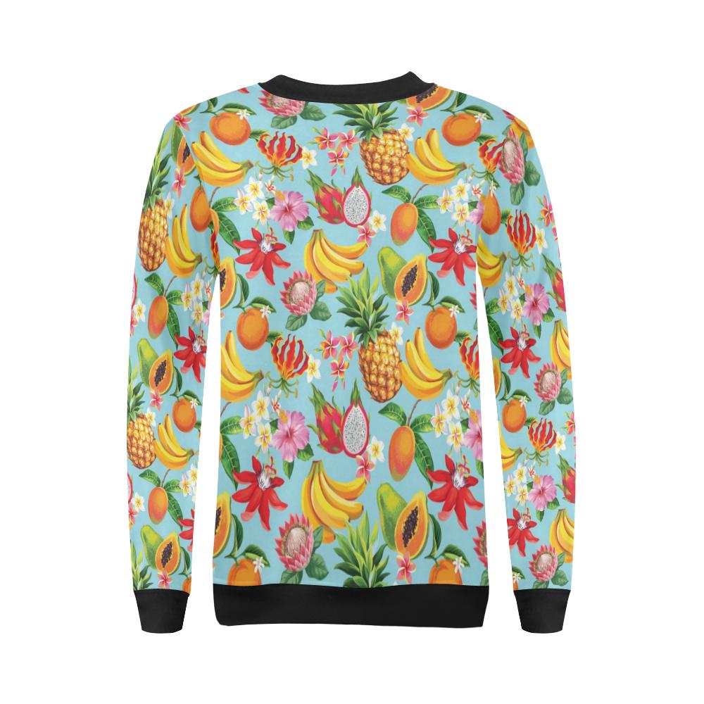 Tropical Fruits Pattern Print Design TF01 Women Long Sleeve Sweatshirt-JorJune