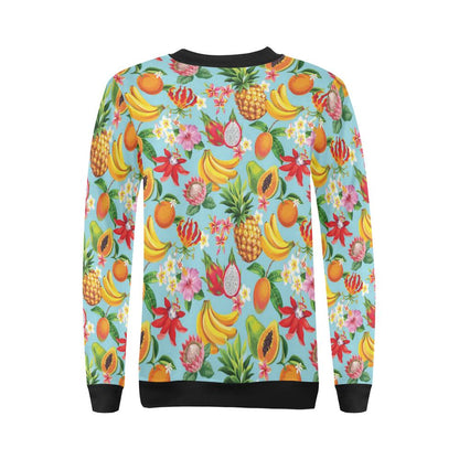 Tropical Fruits Pattern Print Design TF01 Women Long Sleeve Sweatshirt-JorJune