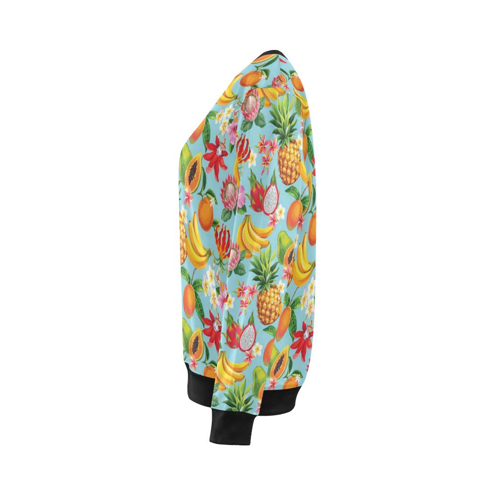 Tropical Fruits Pattern Print Design TF01 Women Long Sleeve Sweatshirt-JorJune