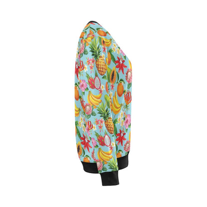 Tropical Fruits Pattern Print Design TF01 Women Long Sleeve Sweatshirt-JorJune