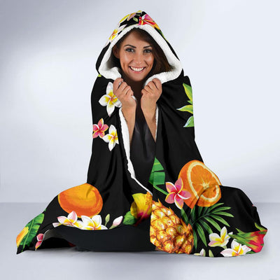 Tropical Fruits Pattern Print Design TF02 Hooded Blanket-JORJUNE.COM