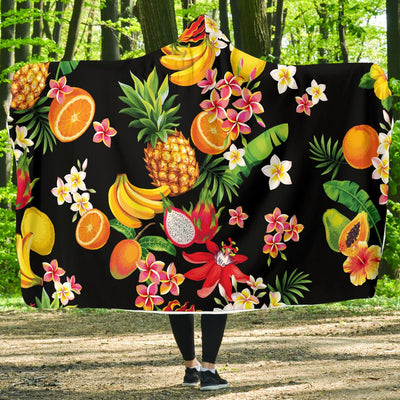 Tropical Fruits Pattern Print Design TF02 Hooded Blanket-JORJUNE.COM