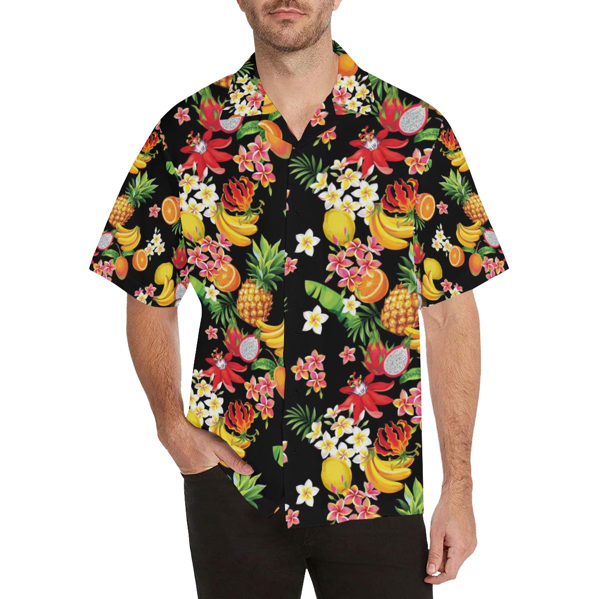 Tropical Fruits Pattern Print Design TF02 Men Hawaiian Shirt-JorJune