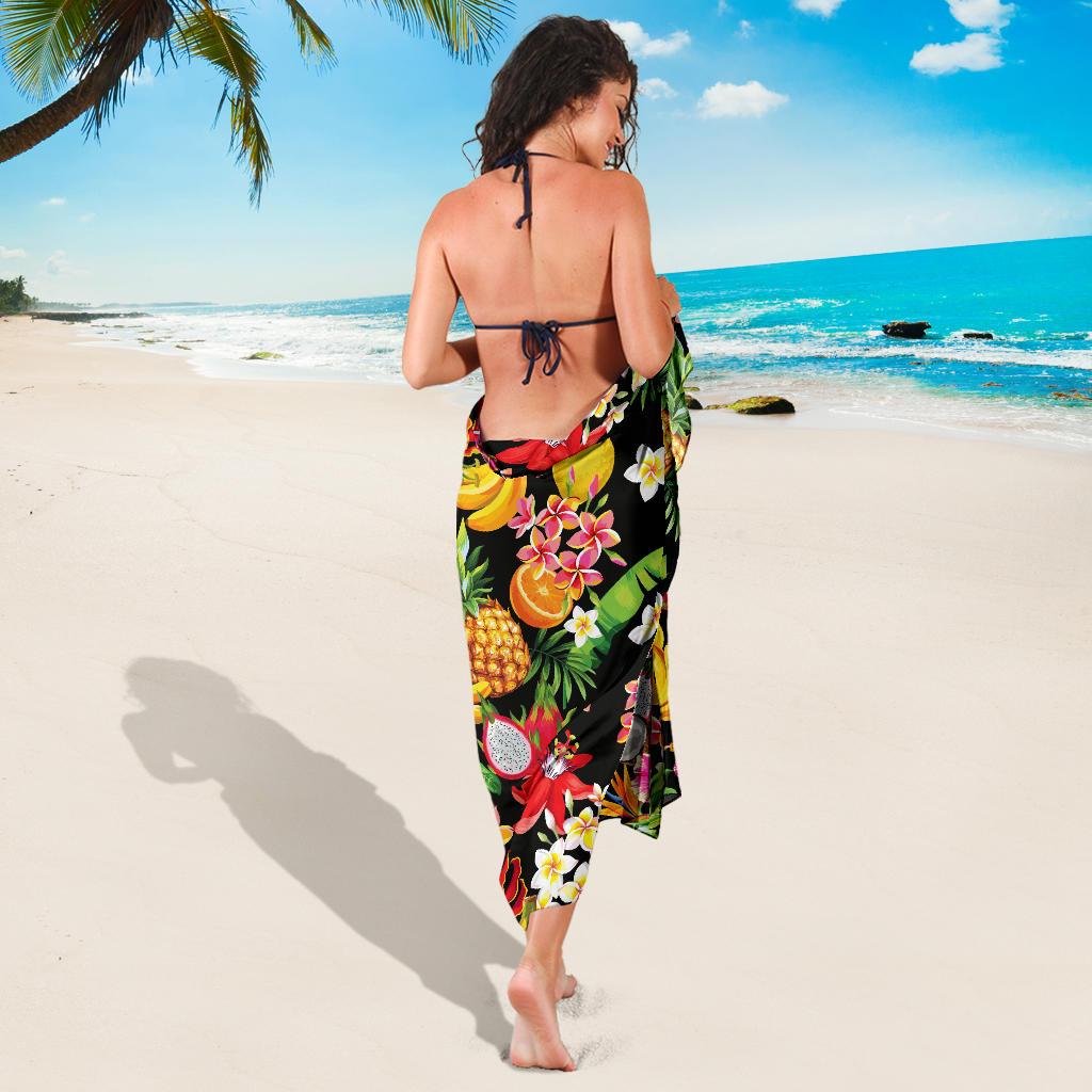 Tropical Fruits Pattern Print Design TF02 Sarong Pareo Wrap-JORJUNE.COM