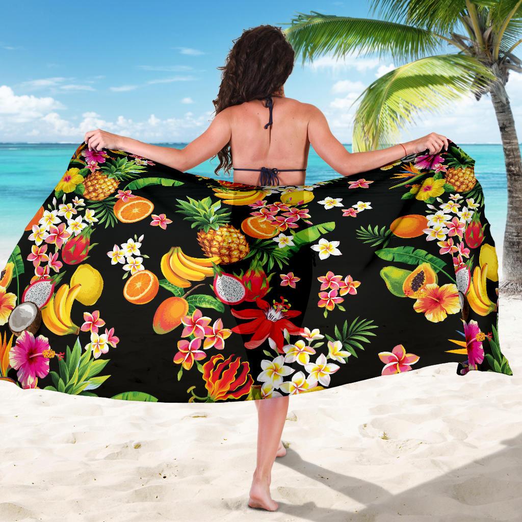 Tropical Fruits Pattern Print Design TF02 Sarong Pareo Wrap-JORJUNE.COM