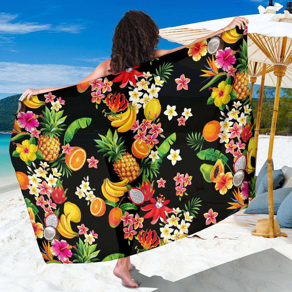 Tropical Fruits Pattern Print Design TF02 Sarong Pareo Wrap-JORJUNE.COM