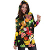 Tropical Fruits Pattern Print Design TF02 Women Hoodie Dress