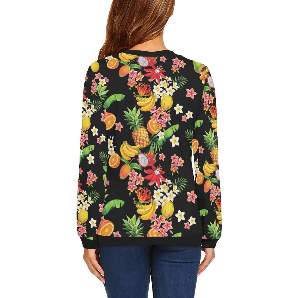Tropical Fruits Pattern Print Design TF02 Women Long Sleeve Sweatshirt-JorJune