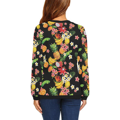 Tropical Fruits Pattern Print Design TF02 Women Long Sleeve Sweatshirt-JorJune
