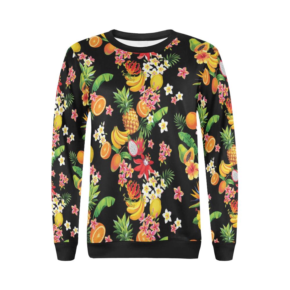 Tropical Fruits Pattern Print Design TF02 Women Long Sleeve Sweatshirt-JorJune