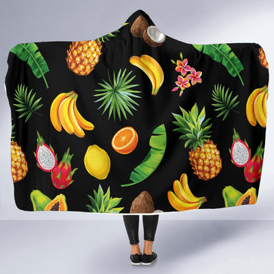 Tropical Fruits Pattern Print Design TF03 Hooded Blanket-JORJUNE.COM