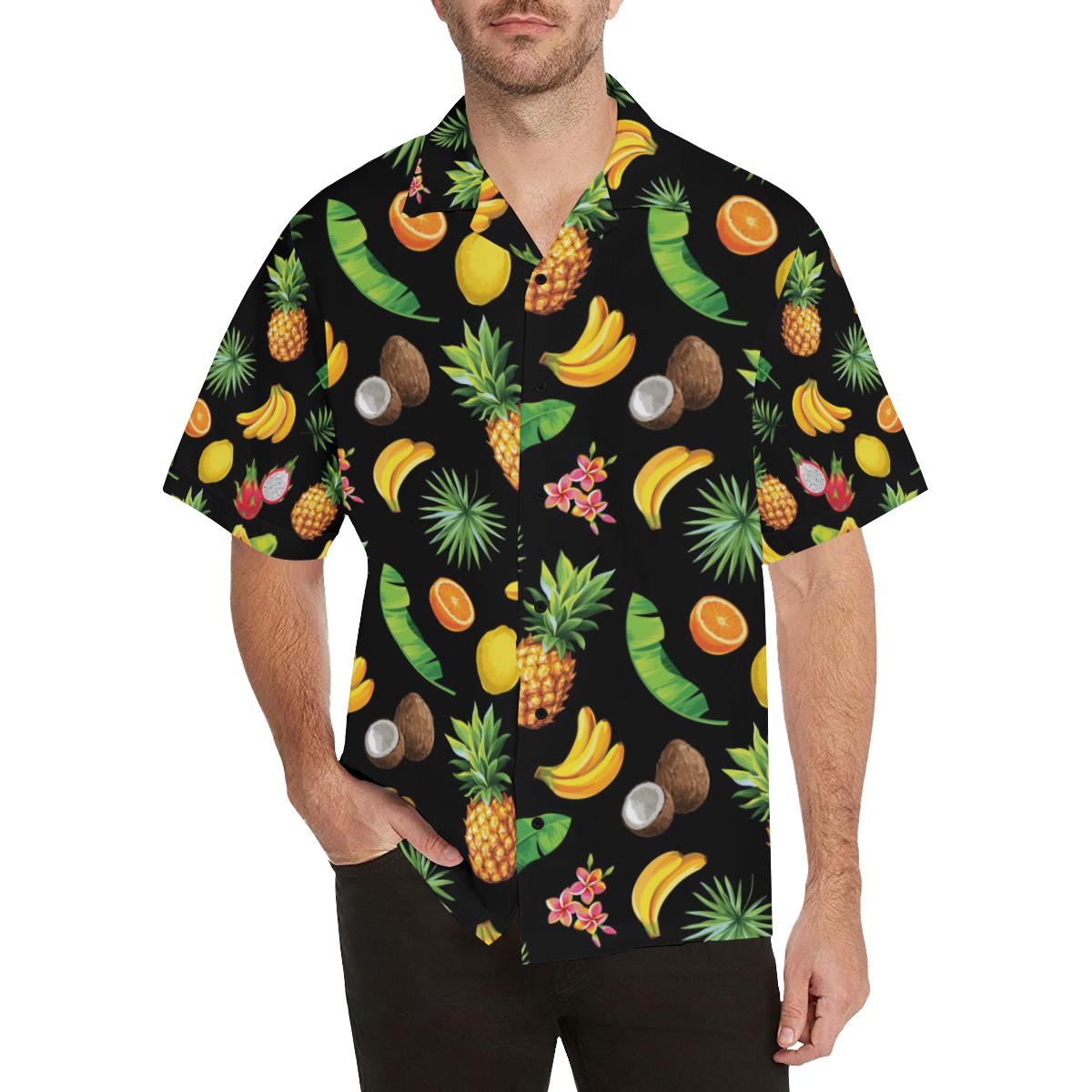 Tropical Fruits Pattern Print Design TF03 Men Hawaiian Shirt-JorJune