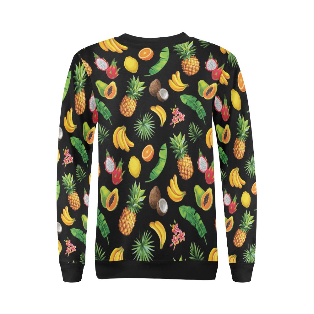 Tropical Fruits Pattern Print Design TF03 Women Long Sleeve Sweatshirt-JorJune