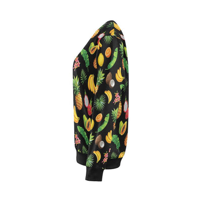 Tropical Fruits Pattern Print Design TF03 Women Long Sleeve Sweatshirt-JorJune