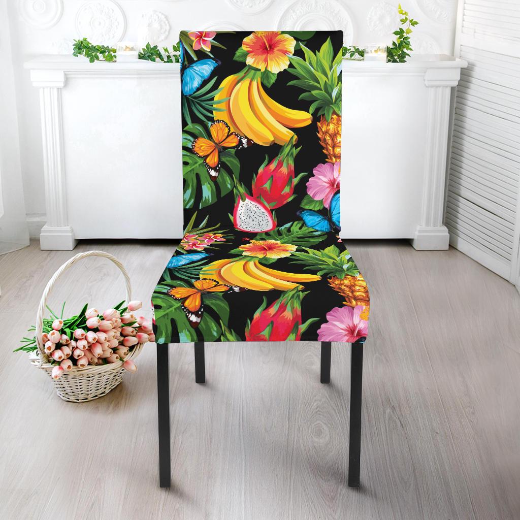 Tropical Fruits Pattern Print Design TF04 Dining Chair Slipcover-JORJUNE.COM