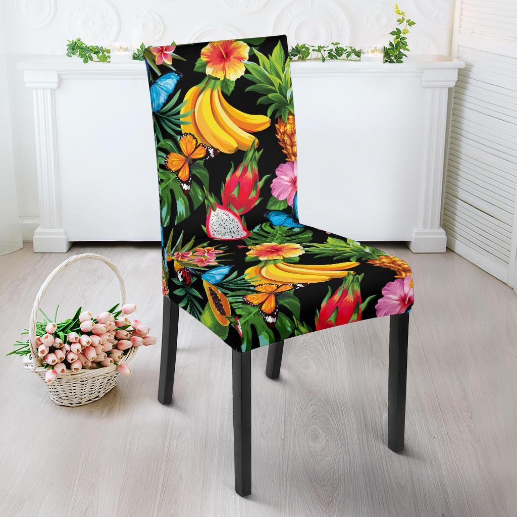 Tropical Fruits Pattern Print Design TF04 Dining Chair Slipcover-JORJUNE.COM