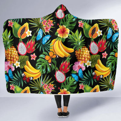 Tropical Fruits Pattern Print Design TF04 Hooded Blanket-JORJUNE.COM