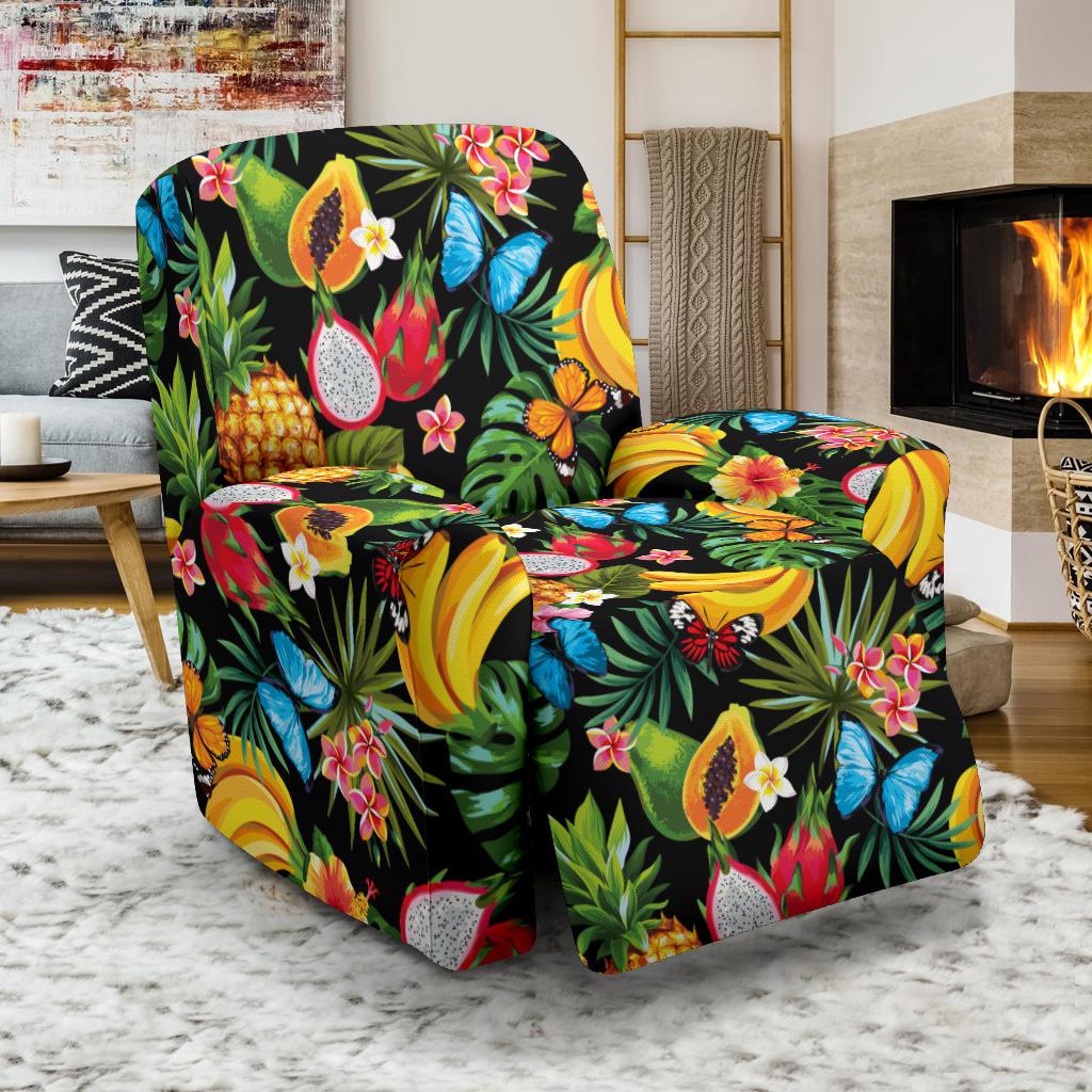Tropical Fruits Pattern Print Design TF04 Recliner Slipcover-JORJUNE.COM