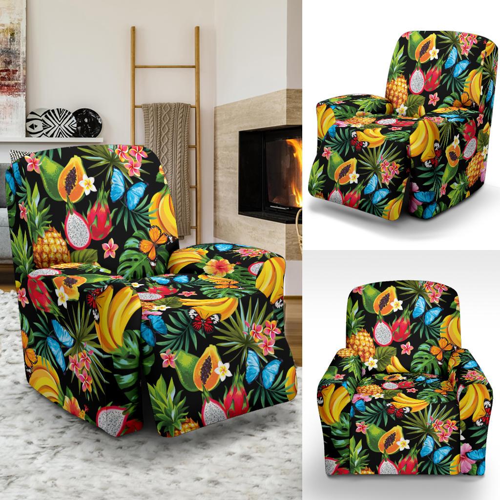 Tropical Fruits Pattern Print Design TF04 Recliner Slipcover-JORJUNE.COM