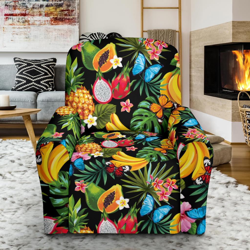 Tropical Fruits Pattern Print Design TF04 Recliner Slipcover-JORJUNE.COM