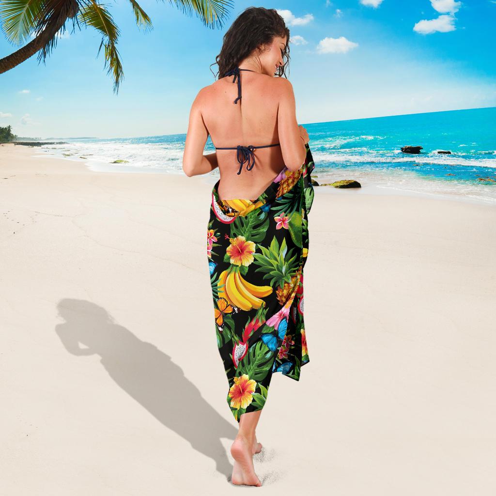 Tropical Fruits Pattern Print Design TF04 Sarong Pareo Wrap-JORJUNE.COM