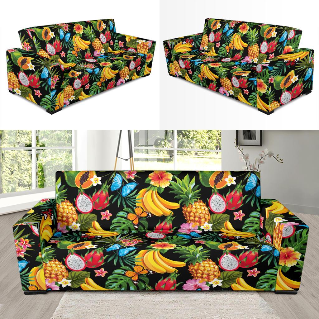 Tropical Fruits Pattern Print Design TF04 Sofa Slipcover-JORJUNE.COM