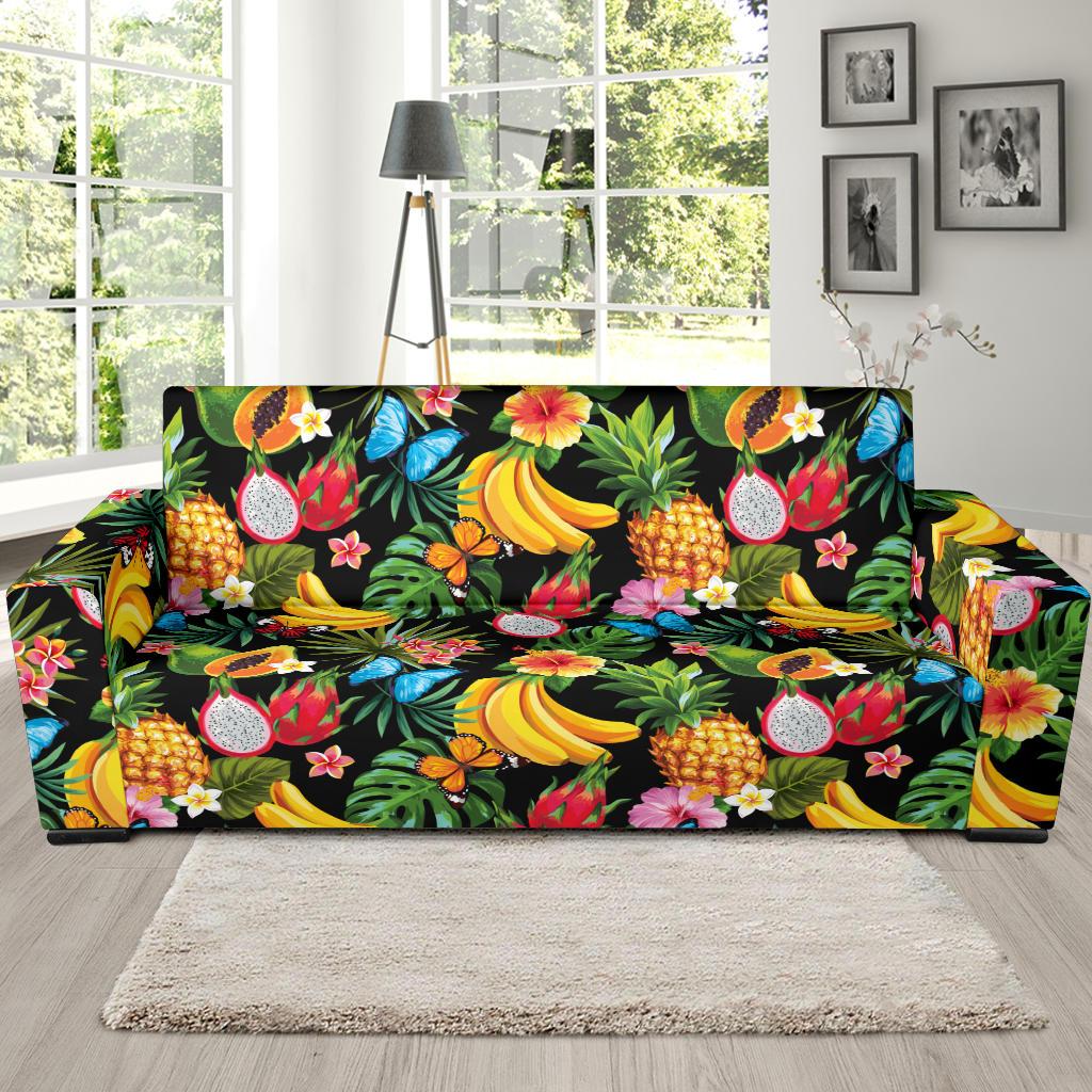 Tropical Fruits Pattern Print Design TF04 Sofa Slipcover-JORJUNE.COM