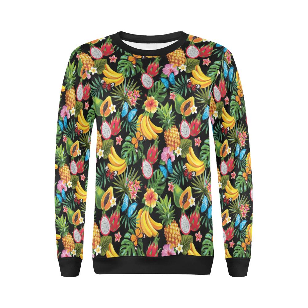 Tropical Fruits Pattern Print Design TF04 Women Long Sleeve Sweatshirt-JorJune