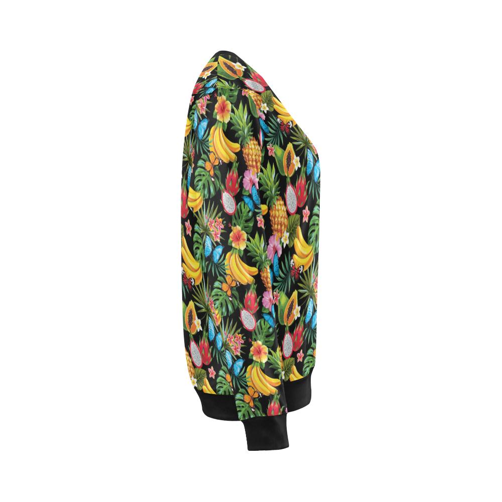 Tropical Fruits Pattern Print Design TF04 Women Long Sleeve Sweatshirt-JorJune