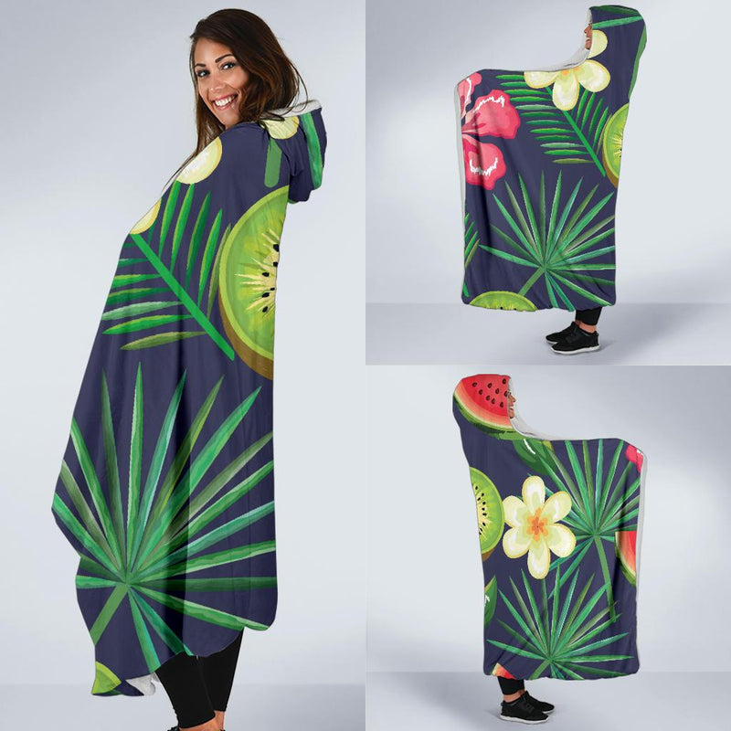 Tropical Fruits Pattern Print Design TF05 Hooded Blanket-JORJUNE.COM