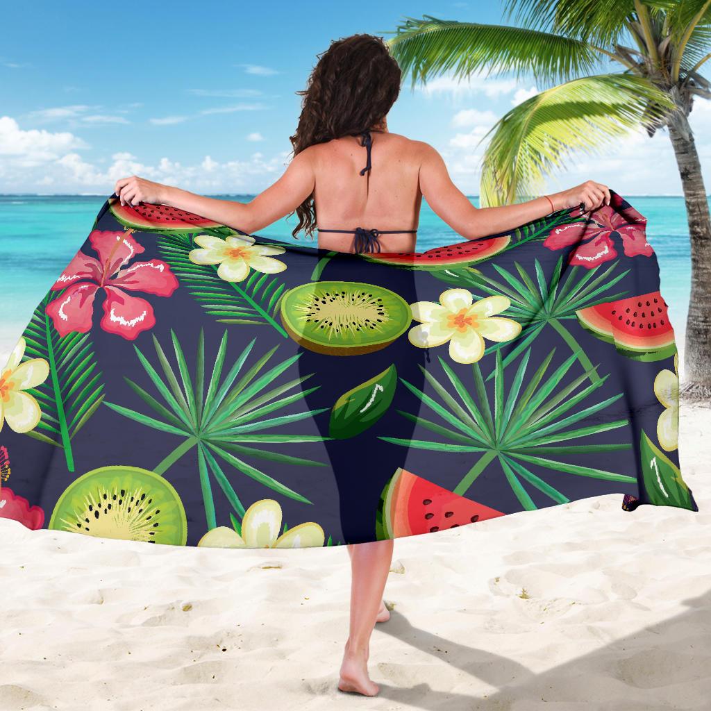 Tropical Fruits Pattern Print Design TF05 Sarong Pareo Wrap-JORJUNE.COM
