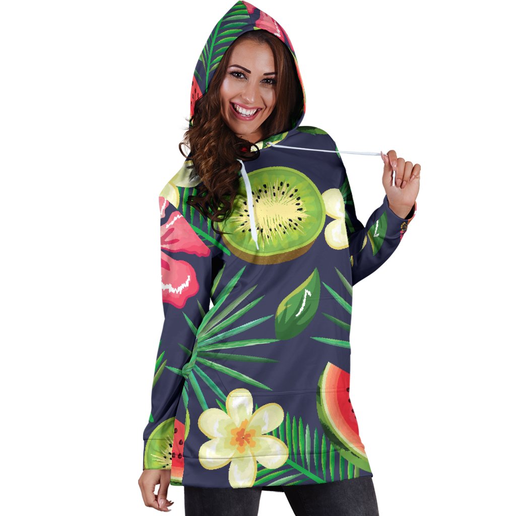 Tropical Fruits Pattern Print Design TF05 Women Hoodie Dress