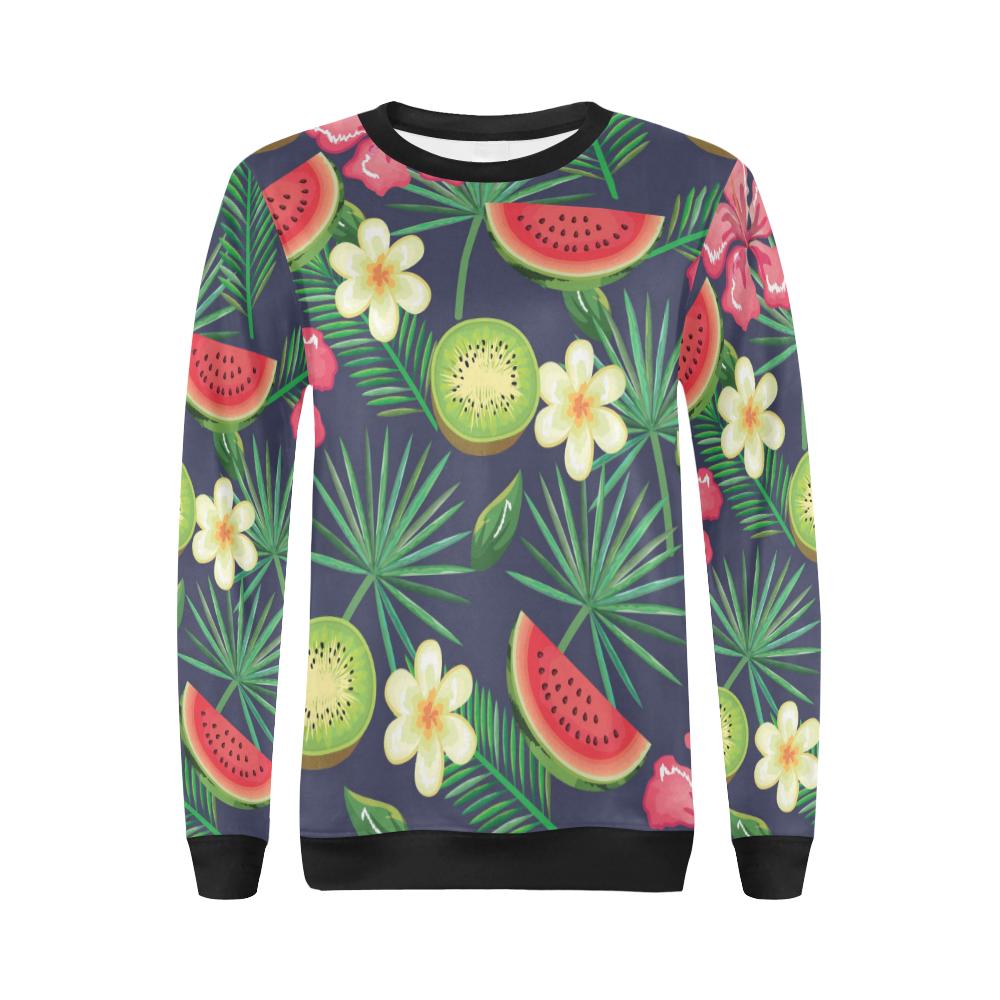Tropical Fruits Pattern Print Design TF05 Women Long Sleeve Sweatshirt-JorJune
