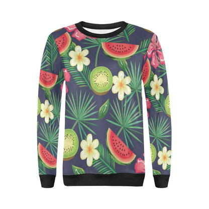 Tropical Fruits Pattern Print Design TF05 Women Long Sleeve Sweatshirt-JorJune