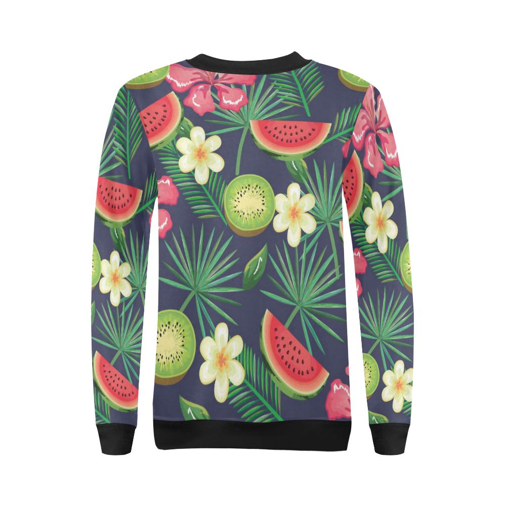 Tropical Fruits Pattern Print Design TF05 Women Long Sleeve Sweatshirt-JorJune