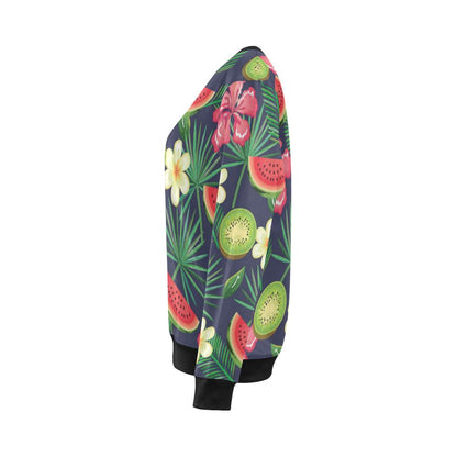Tropical Fruits Pattern Print Design TF05 Women Long Sleeve Sweatshirt-JorJune