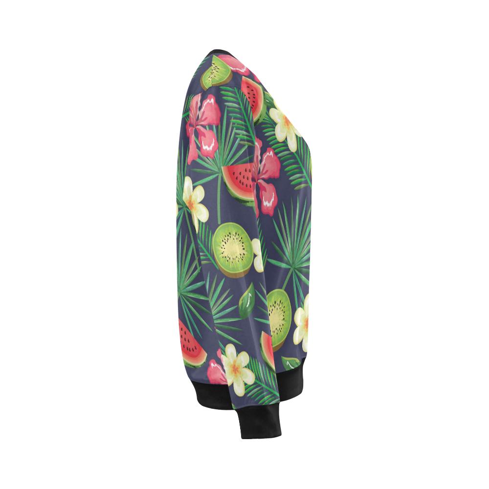Tropical Fruits Pattern Print Design TF05 Women Long Sleeve Sweatshirt-JorJune
