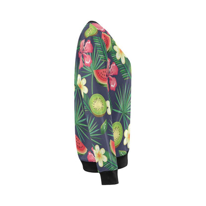 Tropical Fruits Pattern Print Design TF05 Women Long Sleeve Sweatshirt-JorJune
